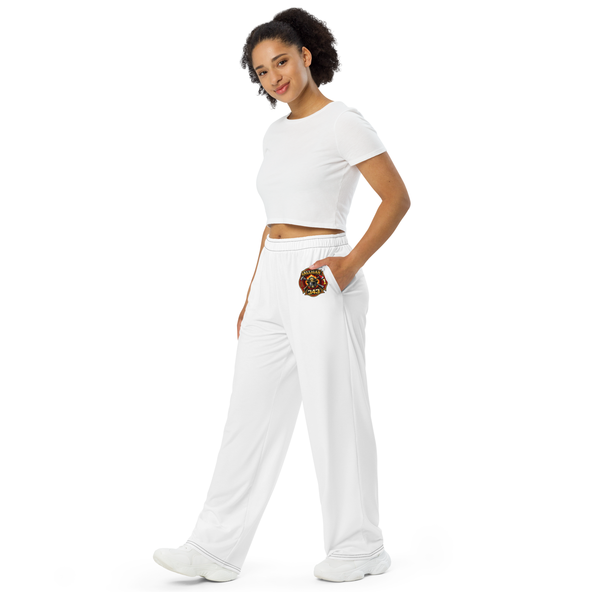 All-over unisex wide-leg pants